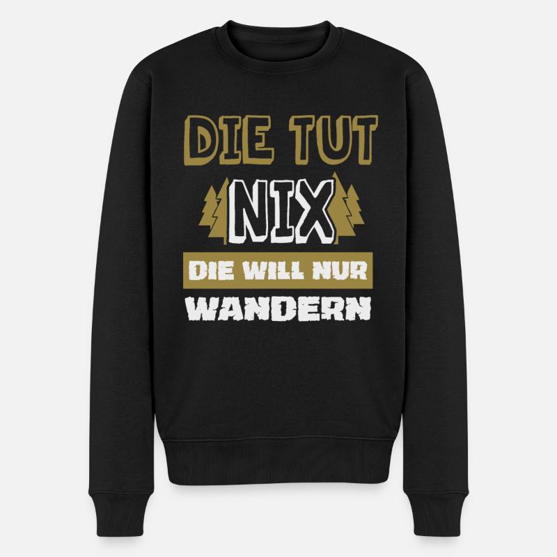 wandern - Männer Premium Bio Pullover - Schwarz