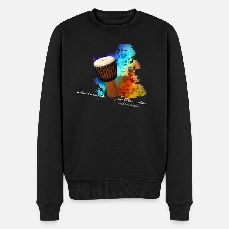 djembe - Männer Premium Bio Pullover - Schwarz
