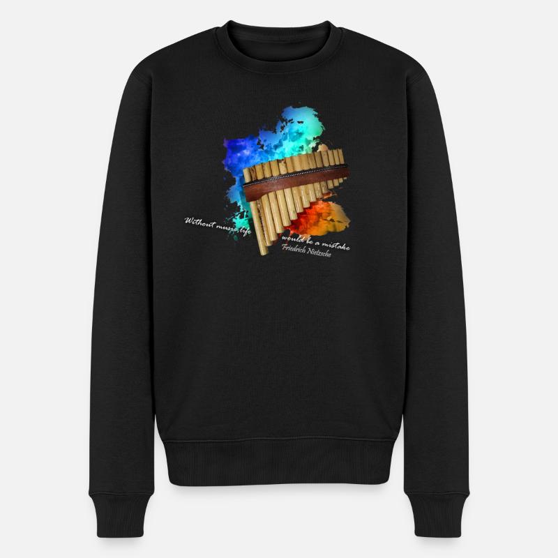 flûte de pan - Pull Premium bio Homme - noir