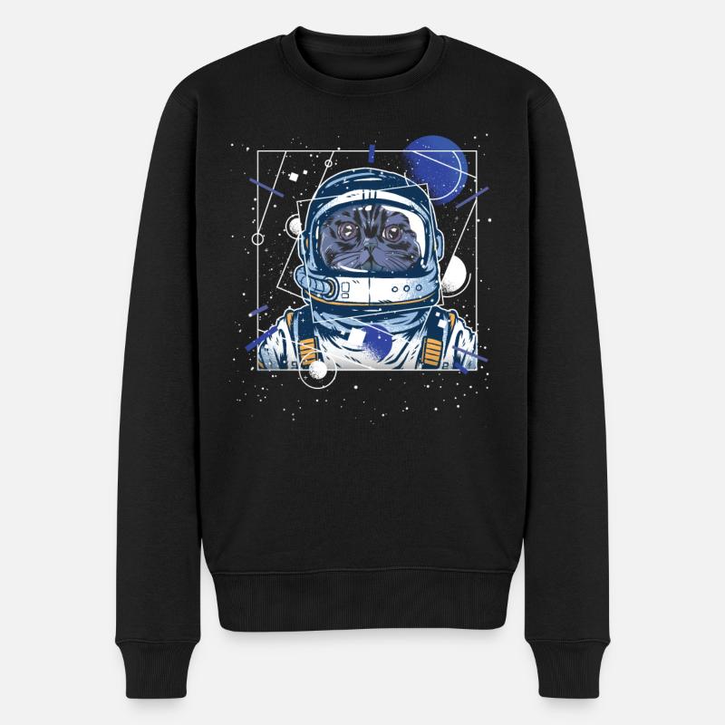 Chat astronaute - Pull Premium bio Homme - noir