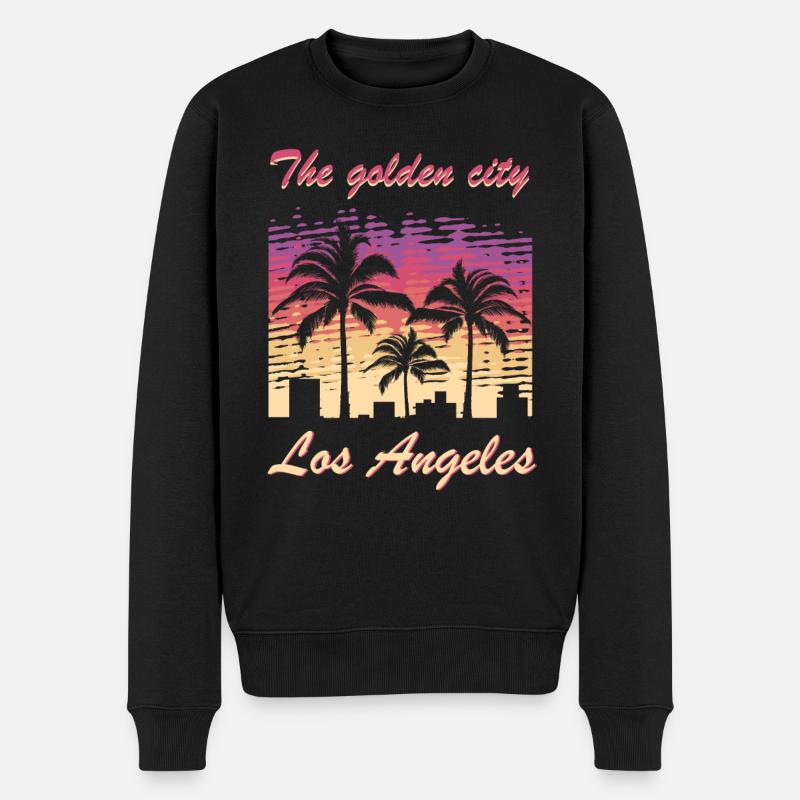 Los Angeles - Männer Premium Bio Pullover - Schwarz