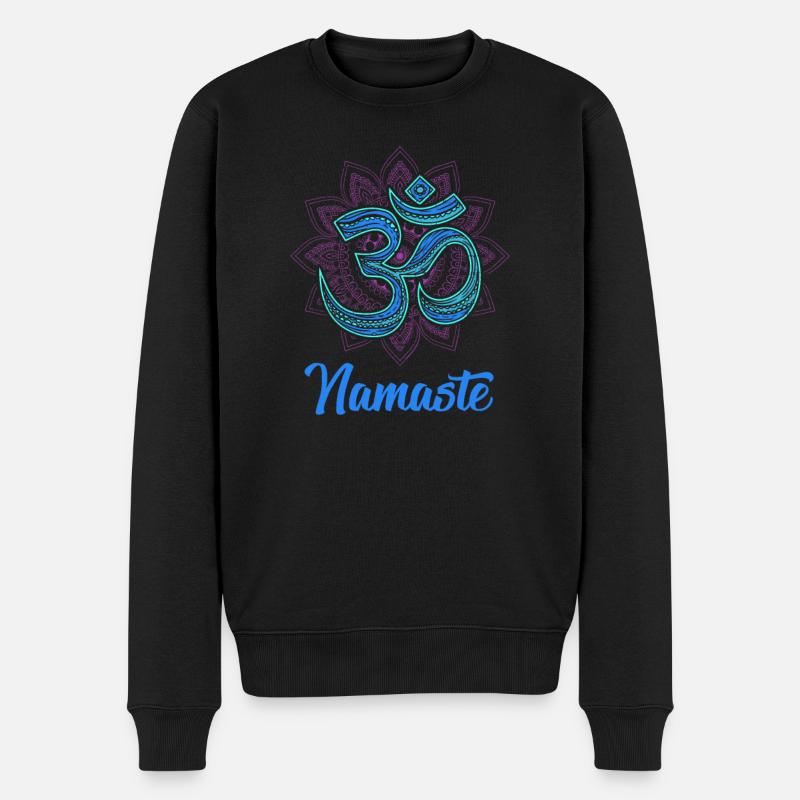 namaste - Männer Premium Bio Pullover - Schwarz