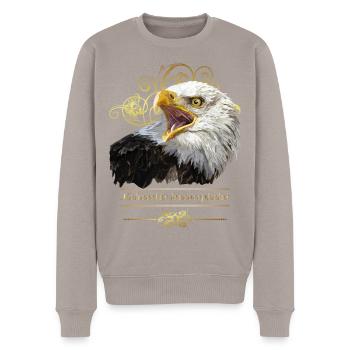 Bald eagle - Men's Premium Organic Jumper - taupe - Front - Nico (187cm)