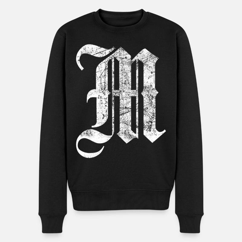 Tshirt alphabet initial M - Pull Premium bio Homme - noir