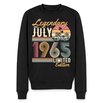 Juillet 1965 Vintage Anniversaire Vintage Rétro - Pull Premium bio Homme - noir - Devant - Nico (187cm)