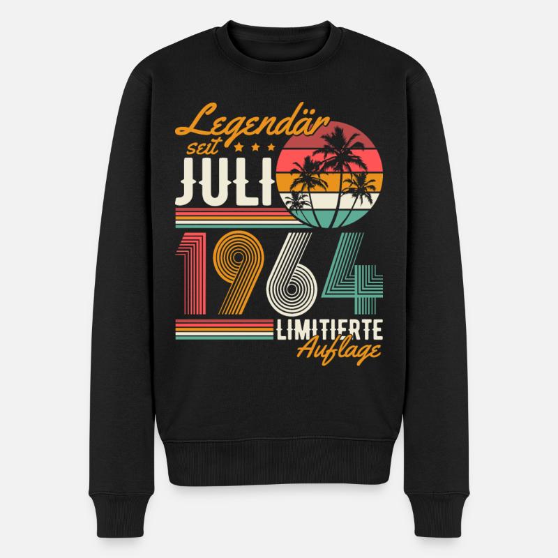 Legendär Juli 1964 Jahrgang Geburtstag Geschenk - Männer Premium Bio Pullover - Schwarz