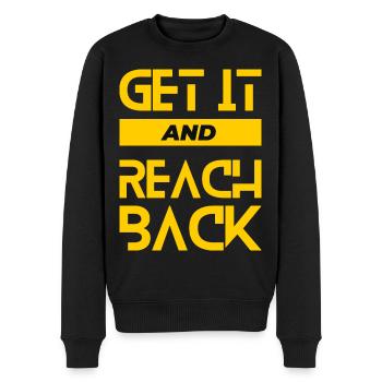 Get it and reach back - Men's Premium Organic Jumper - black - Front - Nico (187cm)