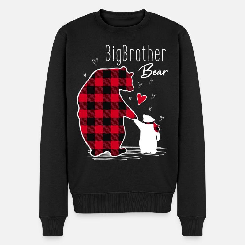 Big Brother Bear - Männer Premium Bio Pullover - Schwarz