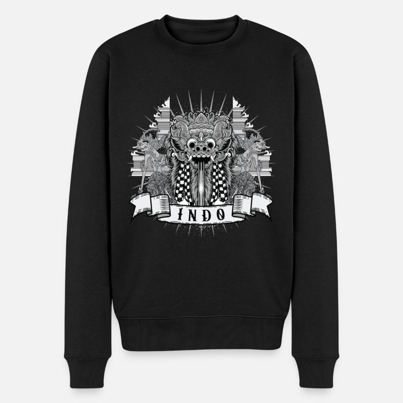 Indo - Männer Premium Bio Pullover - Schwarz