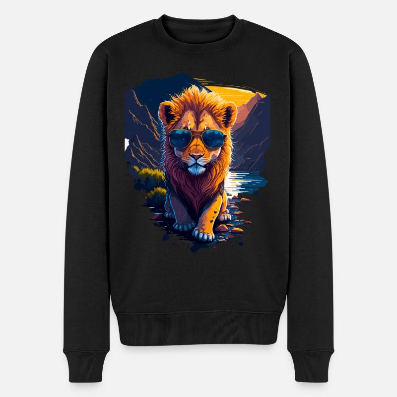 Mignon bébé lion - Pull Premium bio Homme - noir