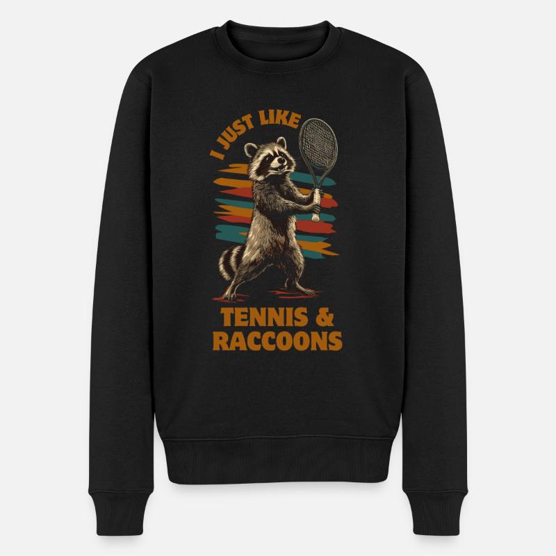 raton laveur tennis dicton drôle - Pull Premium bio Homme - noir