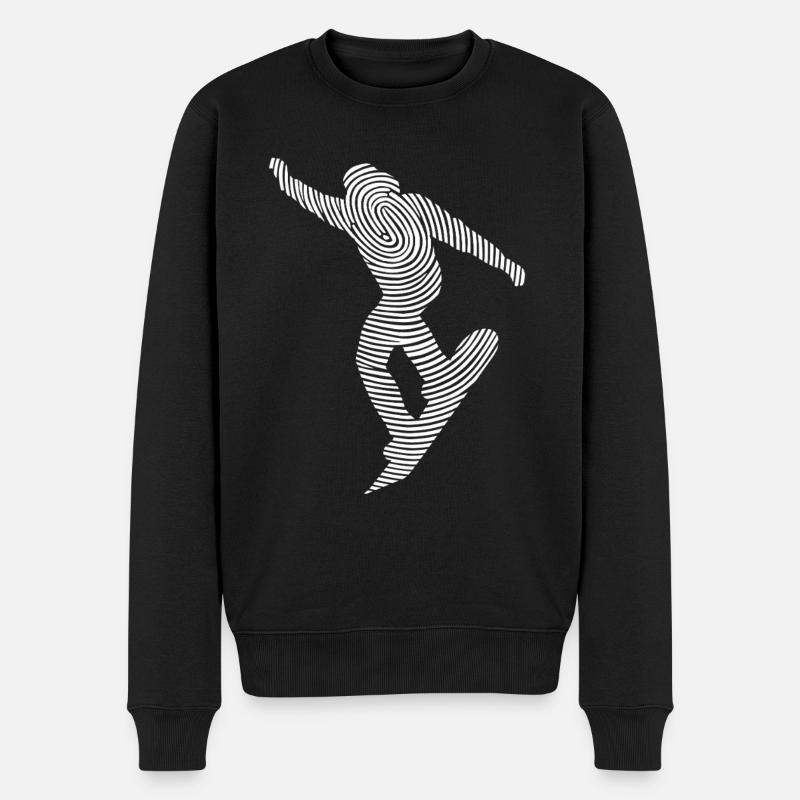 Snowboarder Fingerprint Snowboard - Pull Premium bio Homme - noir