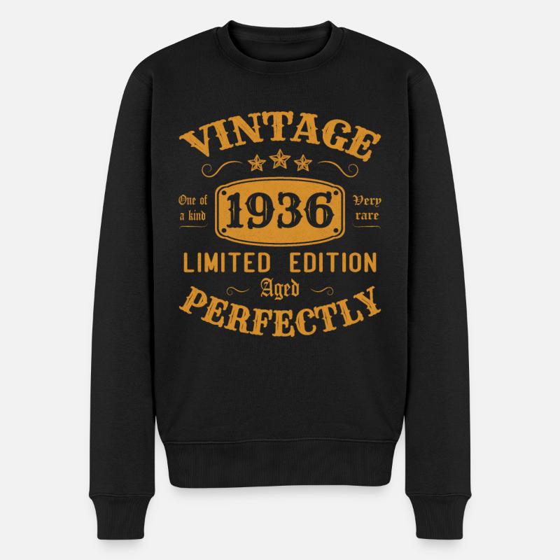 Vintage 1936 Limited Edition Perfekt gealtert - Männer Premium Bio Pullover - Schwarz