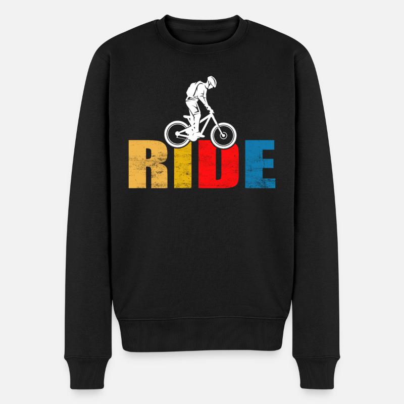 MOUNTAINBIKE-TOUR - Männer Premium Bio Pullover - Schwarz