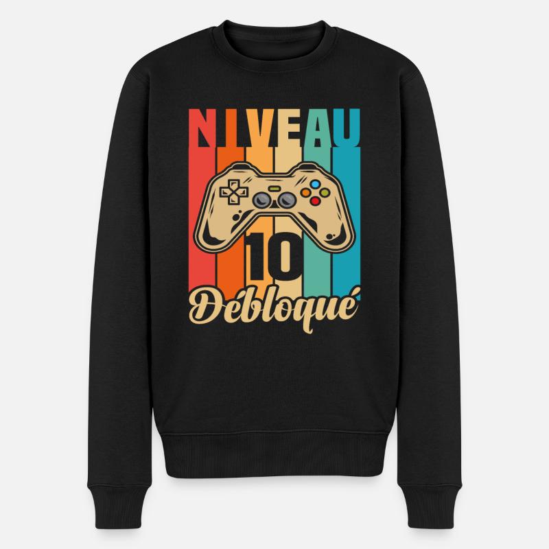 Niveau 10 Débloqué - Pull Premium bio Homme - noir