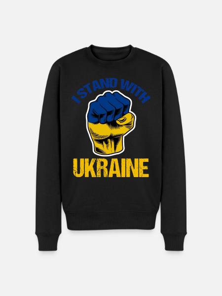 Stoję z ukrainą Flaga ukraińska - Ekologiczna męska bluza Premium - czarny