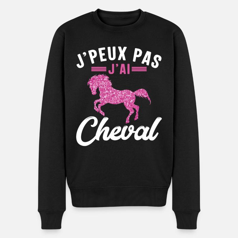 Je Peux Pas J'ai Cheval - Pull Premium bio Homme - noir