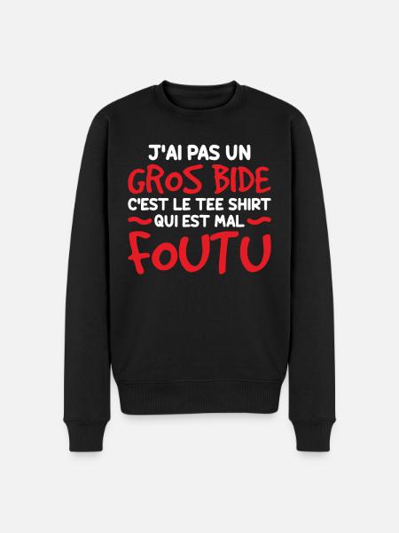 J'ai Pas Un Gros Bide - Pull Premium bio Homme - noir