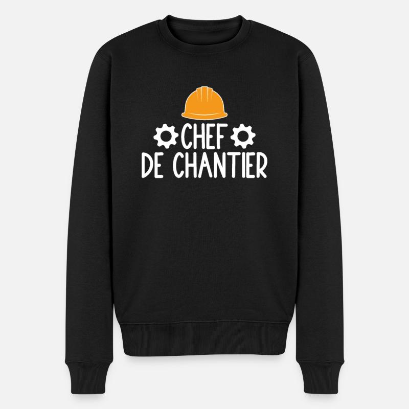 Chef De Chantier - Pull Premium bio Homme - noir