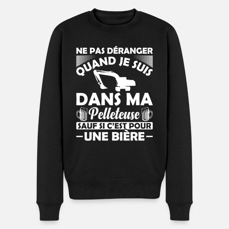 Pelleteuse Et Bière - Pull Premium bio Homme - noir