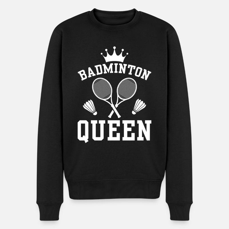 Badminton Queen - Die Königin des Badmintons - Männer Premium Bio Pullover - Schwarz