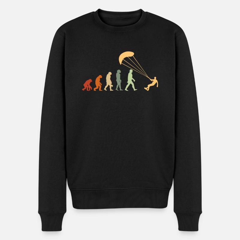 Evolution des Drachens - Männer Premium Bio Pullover - Schwarz