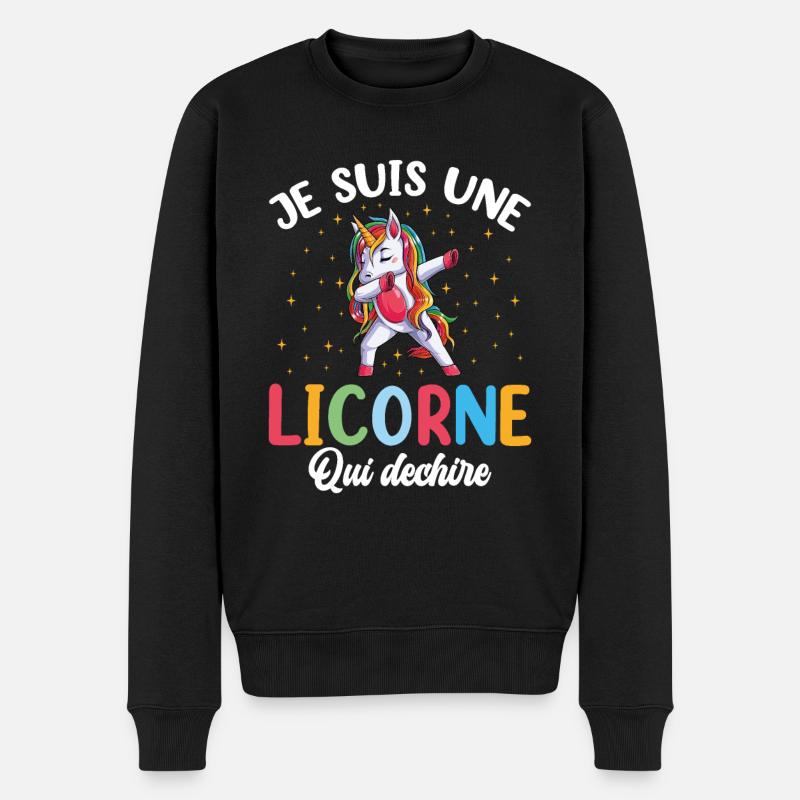 Je Suis Une Licorne Qui Déchire - Pull Premium bio Homme - noir