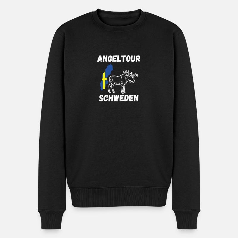 Angeln Schweden Angel - Männer Premium Bio Pullover - Schwarz