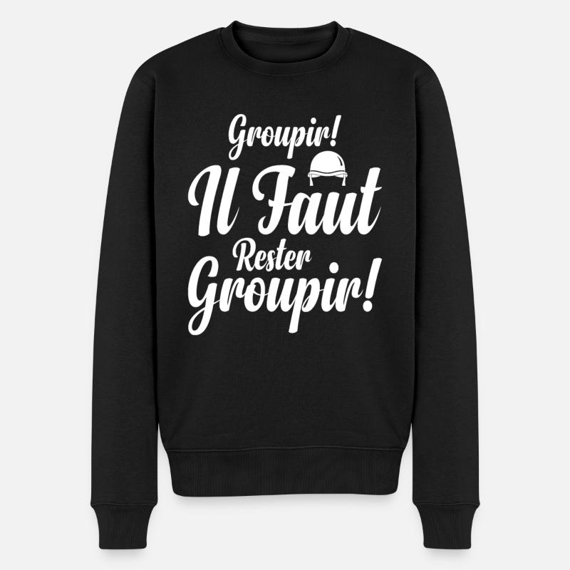 Groupir If Faut Rester Groupir - Pull Premium bio Homme - noir