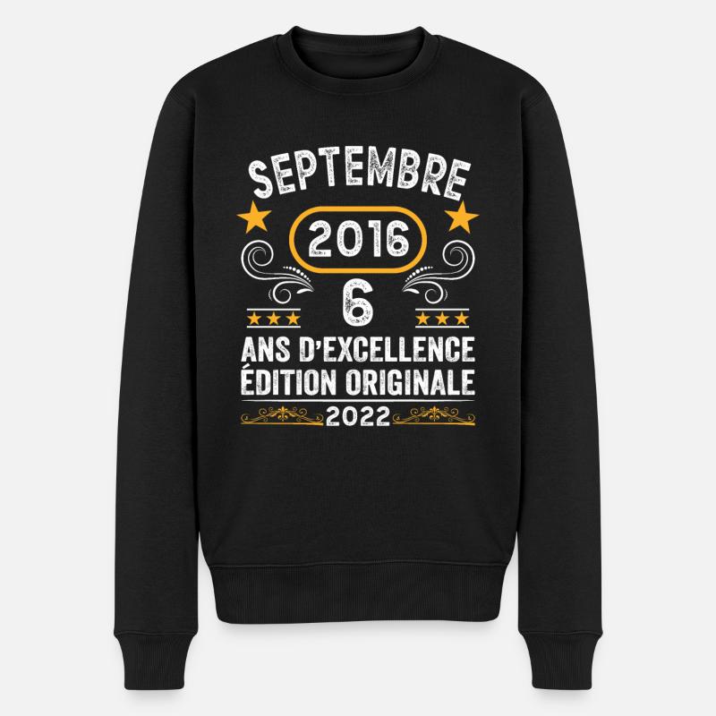 septembre 2016 6 ans - Pull Premium bio Homme - noir