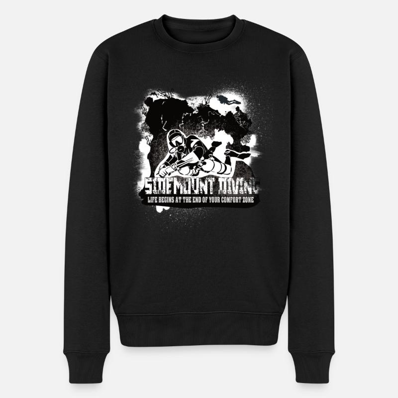 Sidemount Diving Reef End of the Comfort Zone - Männer Premium Bio Pullover - Schwarz