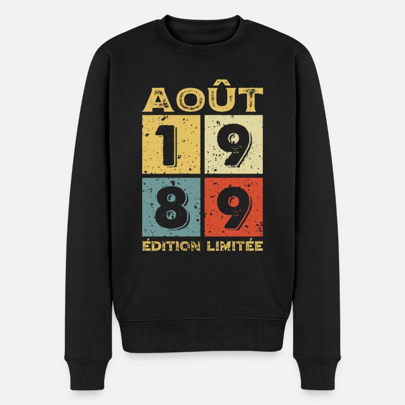 Août 1989 Original Idée Cadeau Anniversaire - Pull Premium bio Homme - noir