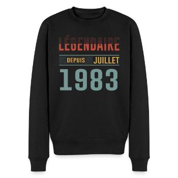 Légendaire Depuis Juillet 1983 Anniversaire Cadeau - Pull Premium bio Homme - noir - Devant - Nico (187cm)