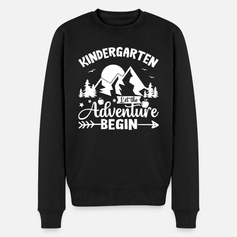 Kindergarten Das Abenteuer beginnt - Männer Premium Bio Pullover - Schwarz