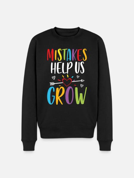 Mistakes help us grow - Men's Premium Organic Jumper - black