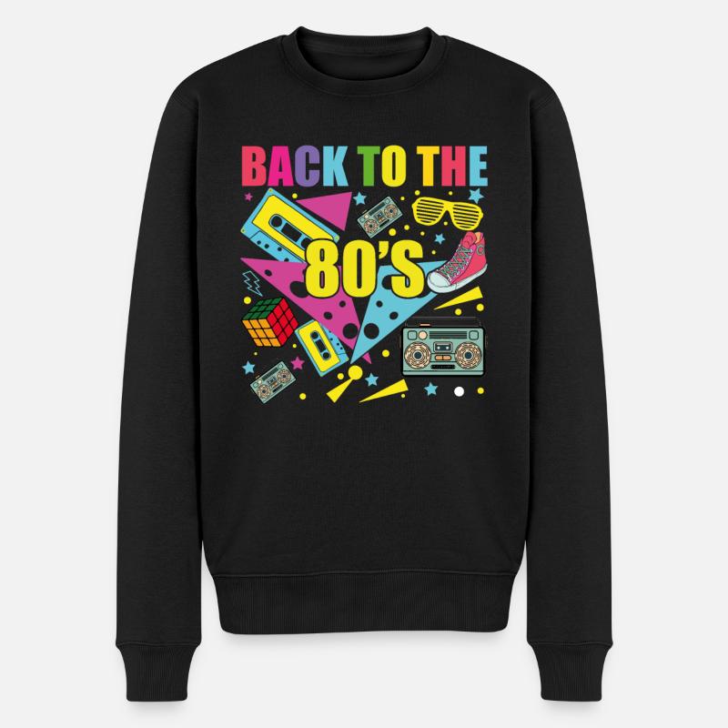 Zurück in die 80er Jahre - Männer Premium Bio Pullover - Schwarz