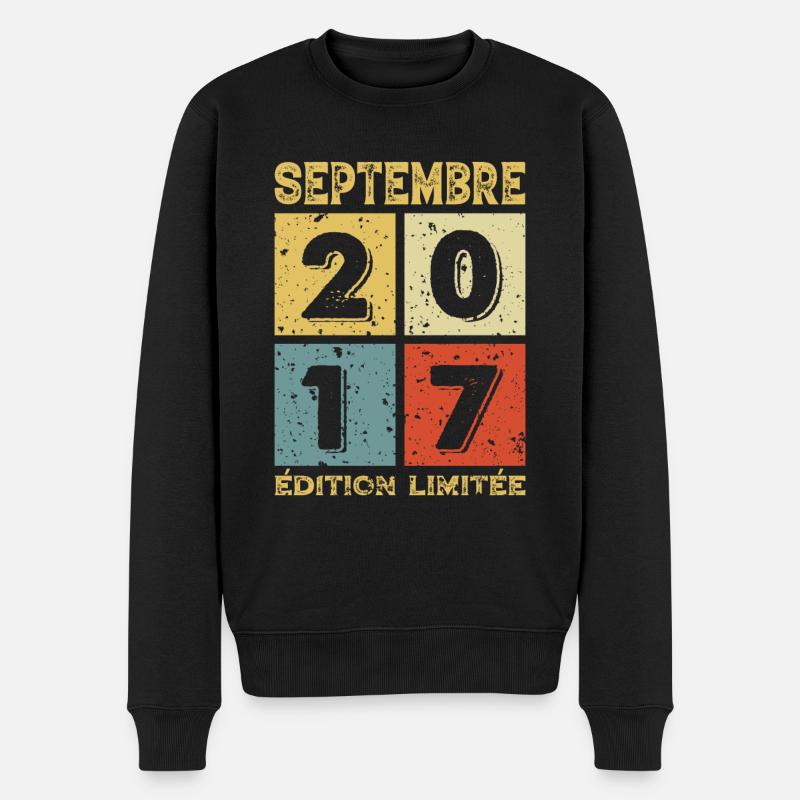 Septembre 2017 Original Idée Cadeau Anniversaire - Pull Premium bio Homme - noir