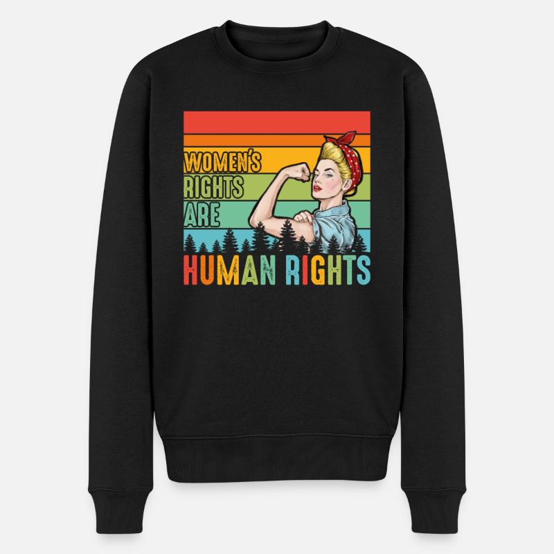 Frauenrechte sind Menschenrechte - Männer Premium Bio Pullover - Schwarz