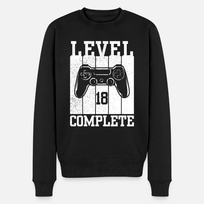 Level 18 Completed - Men's Premium Organic Jumper - black