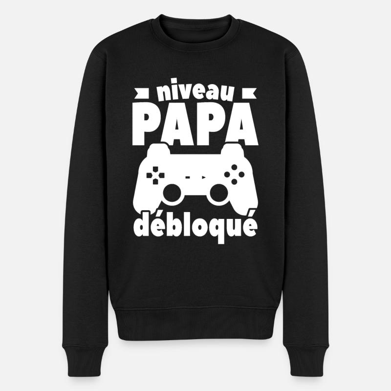 Niveau Papa Débloqué - Pull Premium bio Homme - noir