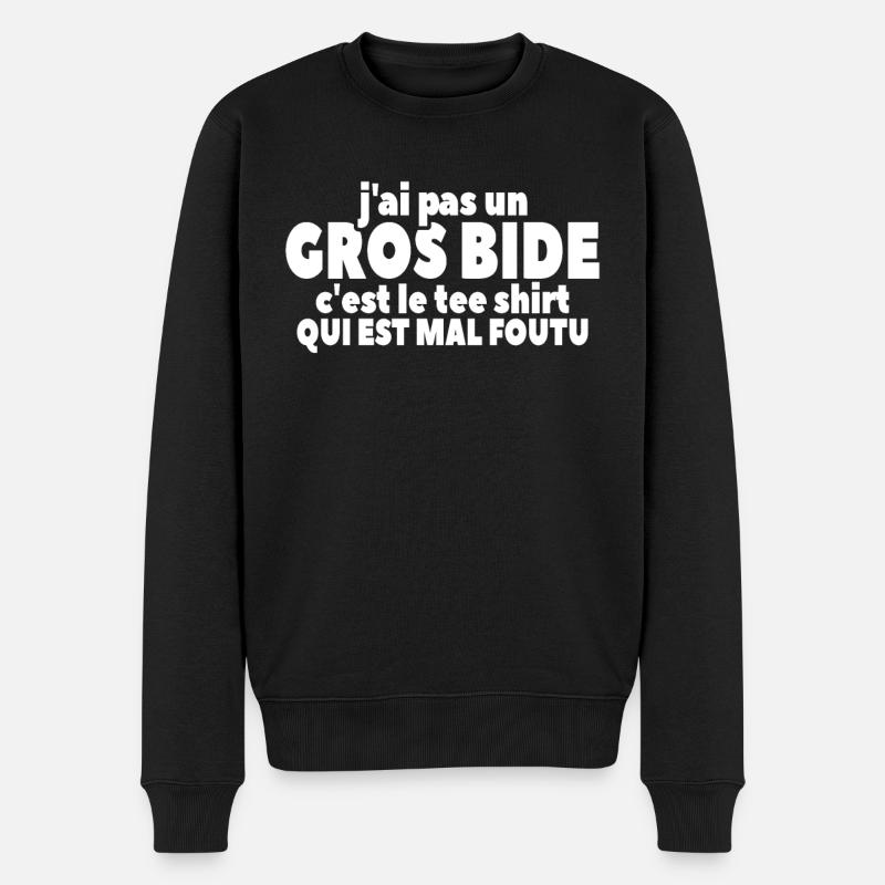 J'ai Pas Un Gros Bide - Pull Premium bio Homme - noir