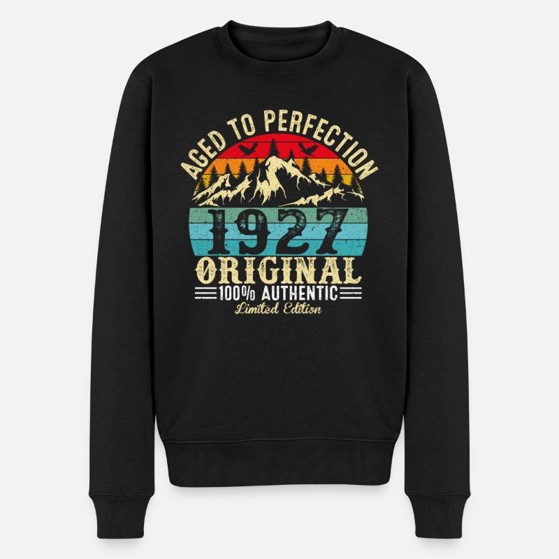 Perfekt gealtert 1927 Original - Männer Premium Bio Pullover - Schwarz