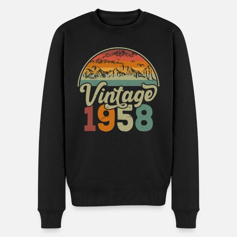Jahrgang 1958 - Männer Premium Bio Pullover - Schwarz