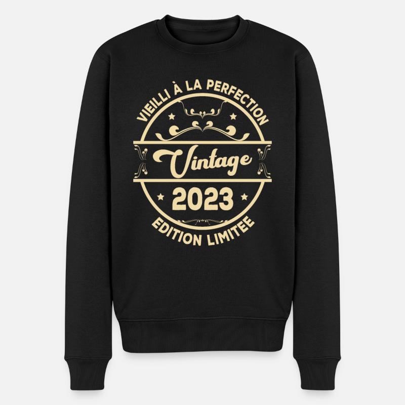 Vintage 2023 Idée Cadeau D Anniversaire Rétro 2023 - Pull Premium bio Homme - noir