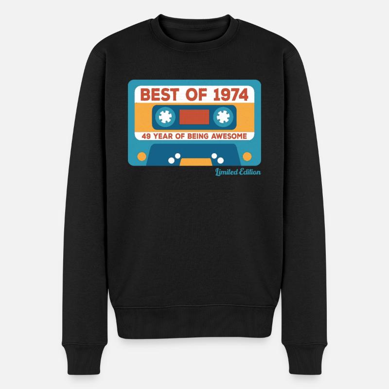 1974 Vintage Vintage Retro Geburtstagsgeschenk - Männer Premium Bio Pullover - Schwarz