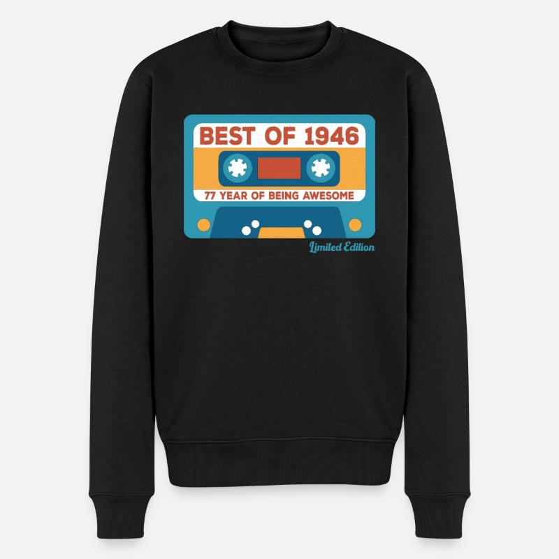 1946 Vintage Vintage Retro Cadeau D’anniversaire - Pull Premium bio Homme - noir