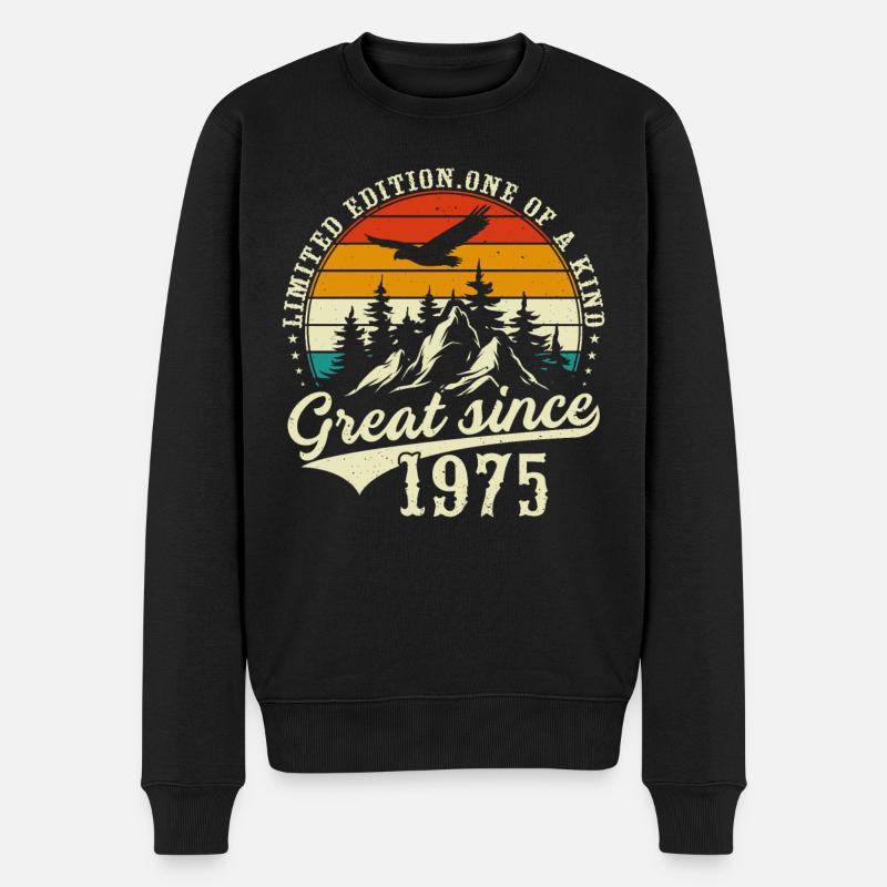 Einzigartig seit 1975 - Männer Premium Bio Pullover - Schwarz