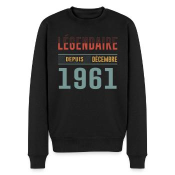 Légendaire Depuis Décembre 1961 Anniversaire - Pull Premium bio Homme - noir - Devant - Nico (187cm)