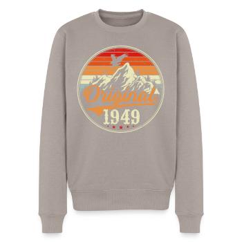 Original 1949 - Männer Premium Bio Pullover - Taupe - Vorne - Nico (187cm)