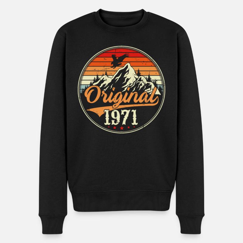 Original 1971 - Männer Premium Bio Pullover - Schwarz
